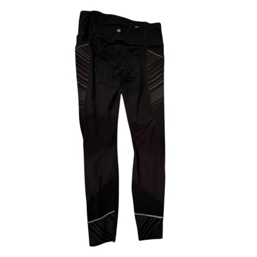 Athleta Leggings Women S Black Reflective Mesh Running Tights Night Time Running